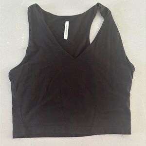 Lulu's Black V-Neck Crop Top